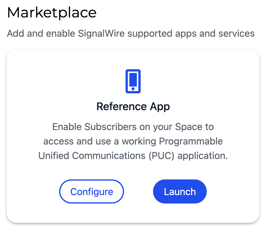 The menu to launch the Reference App.